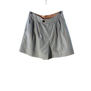 Anthropologie Womens Striped Linen-Blend High-Waisted Shorts S